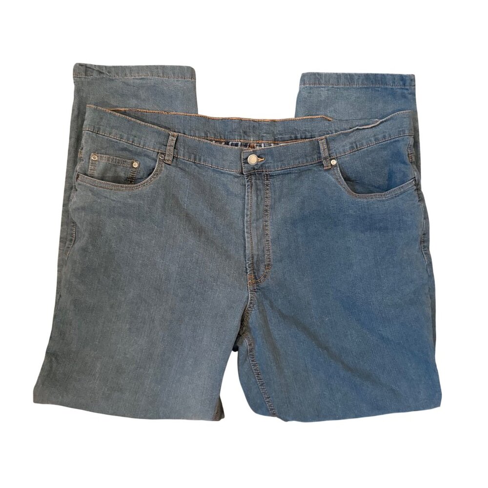 North West Woods Mens 46x30 Flannel Lined Blue Denim Jeans Cotton Blend